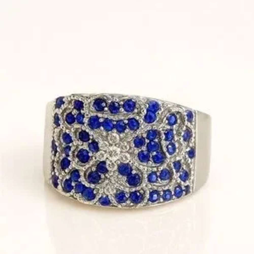 NEW | Midnight Blue and Silver Statement Ring